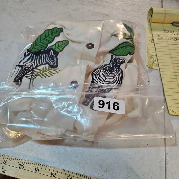 Vtg BLAIR Zebra Embroidered Cardigan Cream Button Front Grannycore Lightweight - Picture 11 of 11